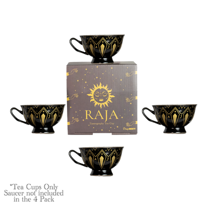 Raja Tasseography Tea Cup 4 Pack - Tea Cups Only